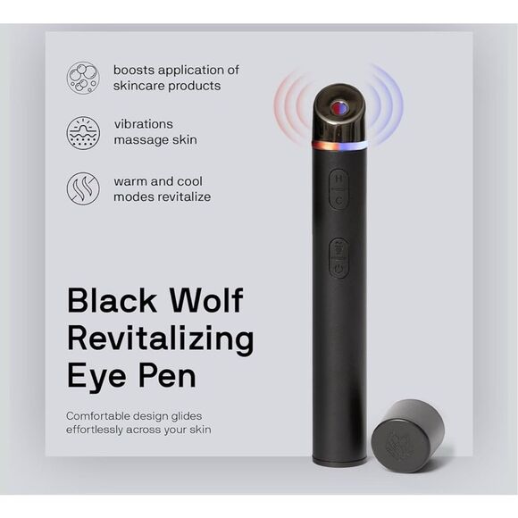 Black Wolf Revitalizing Eye Pen - Soothing Vibration Techology tool NEW - Picture 2 of 4